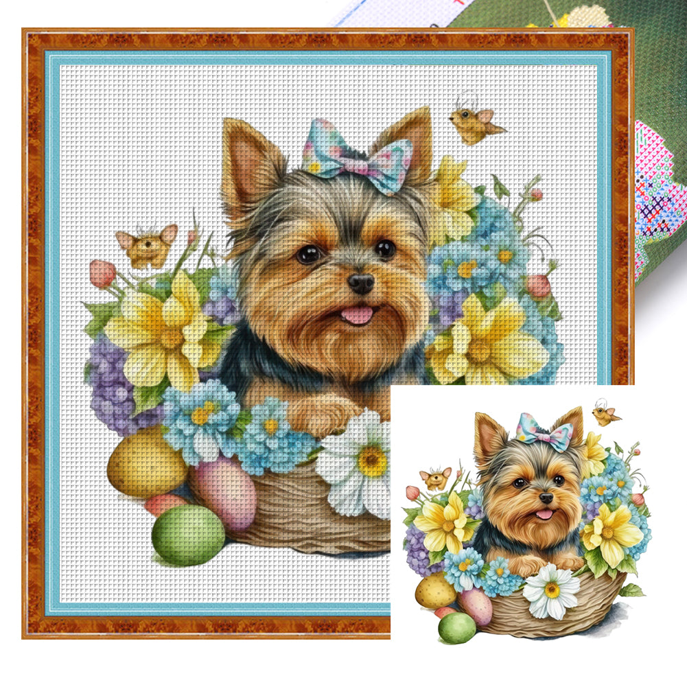 Puppy - 30*30CM 18CT Stamped Cross Stitch