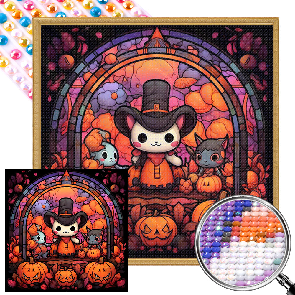 Pumpkin Party 40*40CM(Picture) Full AB Round Drill Diamond Painting