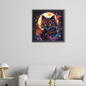 Tiger Under The Moon 40*40CM(Picture) Full AB Round Drill Diamond Painting