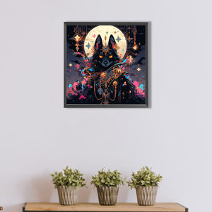 Wolf Under The Moon 40*40CM(Picture) Full AB Round Drill Diamond Painting