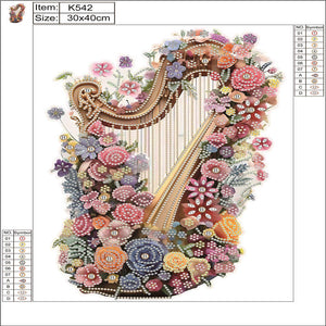 Color Musical Instruments 30*40CM(Canvas) Partial Special Shaped Drill Diamond Painting