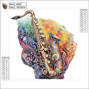 Color Musical Instruments 30*30CM(Canvas) Partial Special Shaped Drill Diamond Painting