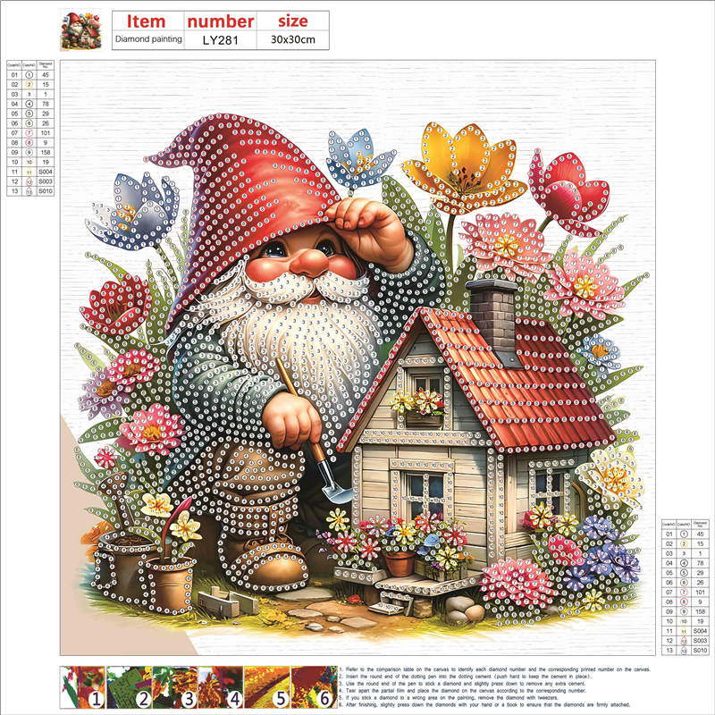 Easter Garden Gnome 30*30CM(Canvas) Partial Special Shaped Drill Diamond Painting