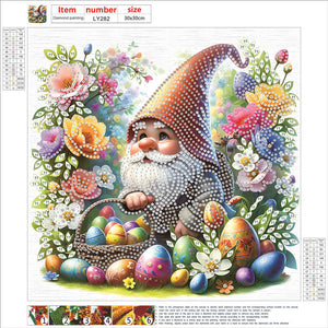 Easter Garden Gnome 30*30CM(Canvas) Partial Special Shaped Drill Diamond Painting