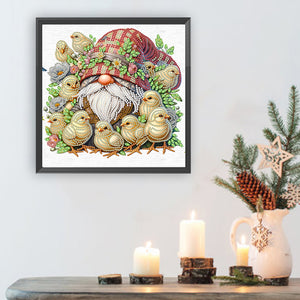 Easter Garden Gnome 30*30CM(Canvas) Partial Special Shaped Drill Diamond Painting