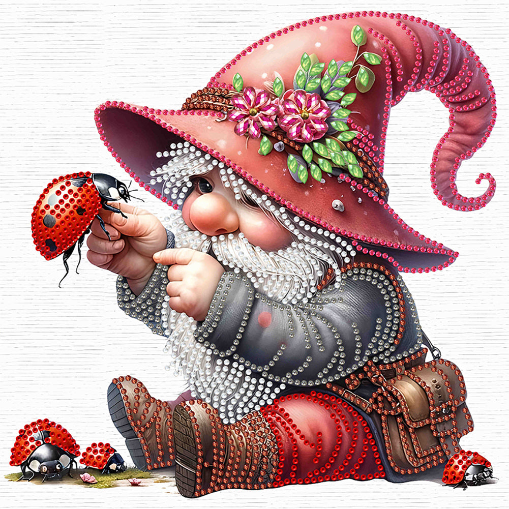 Easter Garden Gnome 30*30CM(Canvas) Partial Special Shaped Drill Diamond Painting