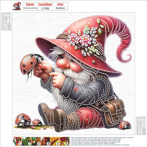 Easter Garden Gnome 30*30CM(Canvas) Partial Special Shaped Drill Diamond Painting