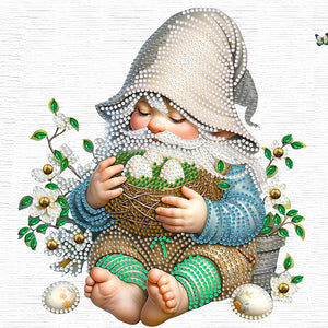 Easter Garden Gnome 30*30CM(Canvas) Partial Special Shaped Drill Diamond Painting