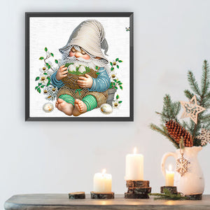 Easter Garden Gnome 30*30CM(Canvas) Partial Special Shaped Drill Diamond Painting