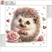 Load image into Gallery viewer, Hedgehog With Flower 30*30CM(Canvas) Partial Special Shaped Drill Diamond Painting
