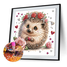 Load image into Gallery viewer, Hedgehog With Flower 30*30CM(Canvas) Partial Special Shaped Drill Diamond Painting
