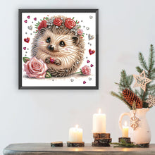 Load image into Gallery viewer, Hedgehog With Flower 30*30CM(Canvas) Partial Special Shaped Drill Diamond Painting
