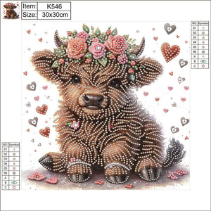 Daihua Calf 30*30CM(Canvas) Partial Special Shaped Drill Diamond Painting