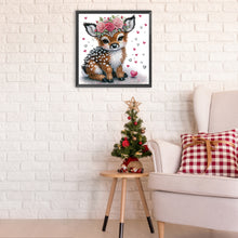 Load image into Gallery viewer, Deer With Flowers 30*30CM(Canvas) Partial Special Shaped Drill Diamond Painting
