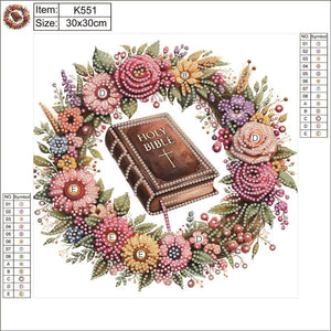 Biblical Wreath 30*30CM(Canvas) Partial Special Shaped Drill Diamond Painting