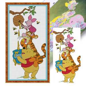 Steal Honey - 21*43CM 14CT Stamped Cross Stitch