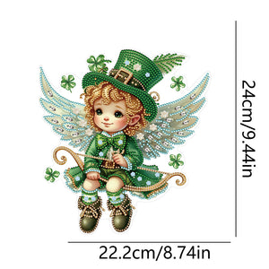 Acrylic Clover Angel Single-Sided 5D DIY Diamond Painting Hanging Pendant