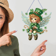 Load image into Gallery viewer, Acrylic Clover Angel Single-Sided 5D DIY Diamond Painting Hanging Pendant
