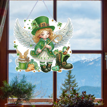 Load image into Gallery viewer, Acrylic Clover Angel Single-Sided 5D DIY Diamond Painting Hanging Pendant
