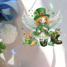 Load image into Gallery viewer, Acrylic Clover Angel Single-Sided 5D DIY Diamond Painting Hanging Pendant
