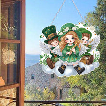 Load image into Gallery viewer, Acrylic Clover Angel Single-Sided 5D DIY Diamond Painting Hanging Pendant
