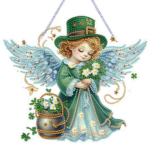 Load image into Gallery viewer, Acrylic Clover Angel Single-Sided 5D DIY Diamond Painting Hanging Pendant
