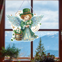 Load image into Gallery viewer, Acrylic Clover Angel Single-Sided 5D DIY Diamond Painting Hanging Pendant
