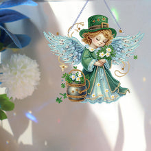 Load image into Gallery viewer, Acrylic Clover Angel Single-Sided 5D DIY Diamond Painting Hanging Pendant
