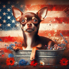 Load image into Gallery viewer, Flag Puppy 30*30CM(Canvas) Full Round Drill Diamond Painting
