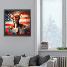 Load image into Gallery viewer, Flag Puppy 30*30CM(Canvas) Full Round Drill Diamond Painting
