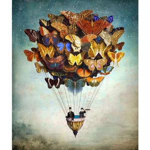 Butterfly Hot Air Balloon 30*40CM(Canvas) Full Square Drill Diamond Painting