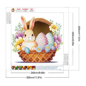 Basket Bouquet With Easter Eggs 30*30CM(Canvas) Partial Special Shaped Drill Diamond Painting