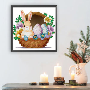 Basket Bouquet With Easter Eggs 30*30CM(Canvas) Partial Special Shaped Drill Diamond Painting