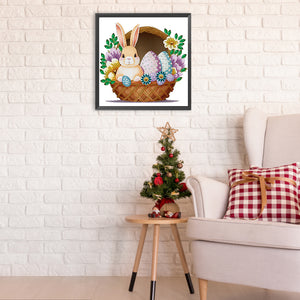 Basket Bouquet With Easter Eggs 30*30CM(Canvas) Partial Special Shaped Drill Diamond Painting