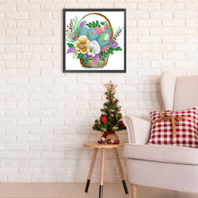 Load image into Gallery viewer, Basket Bouquet With Easter Eggs 30*30CM(Canvas) Partial Special Shaped Drill Diamond Painting
