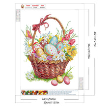 Load image into Gallery viewer, Basket Bouquet With Easter Eggs 30*40CM(Canvas) Partial Special Shaped Drill Diamond Painting
