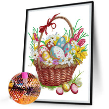 Load image into Gallery viewer, Basket Bouquet With Easter Eggs 30*40CM(Canvas) Partial Special Shaped Drill Diamond Painting
