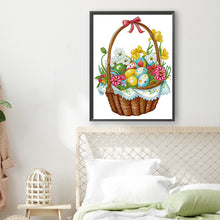 Load image into Gallery viewer, Basket Bouquet With Easter Eggs 30*40CM(Canvas) Partial Special Shaped Drill Diamond Painting
