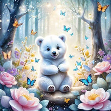 Load image into Gallery viewer, Garden Butterfly Bear 30*30CM(Canvas) Full Round Drill Diamond Painting
