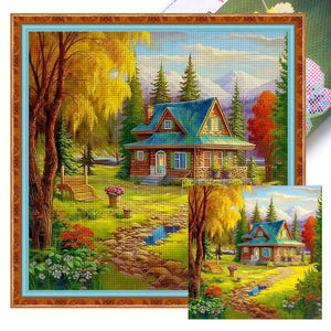 Country House - 40*40CM 11CT Stamped Cross Stitch