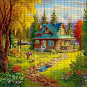 Country House - 40*40CM 11CT Stamped Cross Stitch