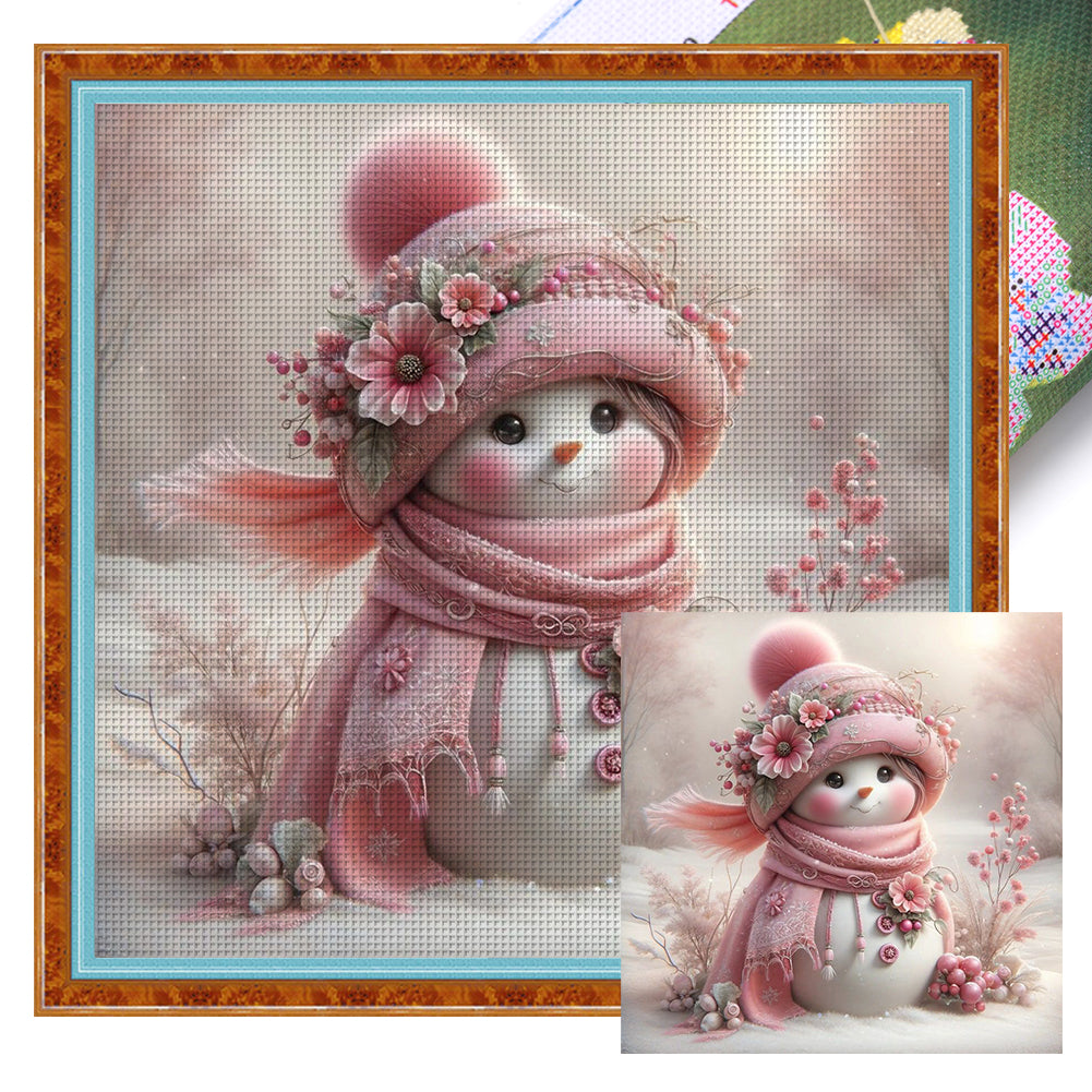 Snowman - 40*40CM 11CT Stamped Cross Stitch