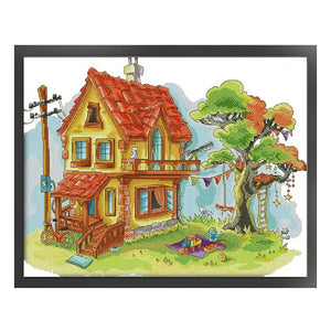 Dream House - 52*40CM 14CT Stamped Cross Stitch