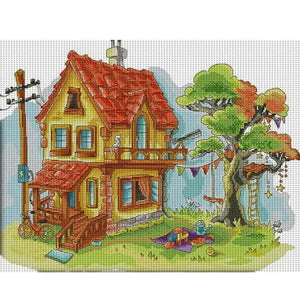 Dream House - 52*40CM 14CT Stamped Cross Stitch