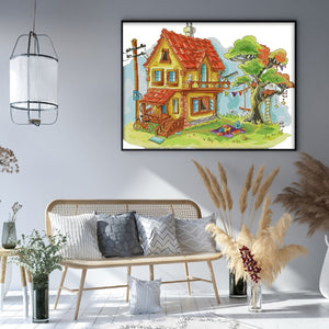 Dream House - 52*40CM 14CT Stamped Cross Stitch