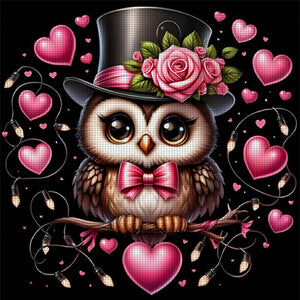 Love Owl - 40*40CM 11CT Stamped Cross Stitch