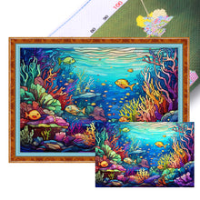 Load image into Gallery viewer, Glass Painting-Underwater World - 60*40CM 11CT Stamped Cross Stitch
