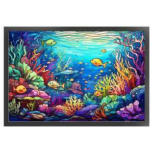 Glass Painting-Underwater World - 60*40CM 11CT Stamped Cross Stitch