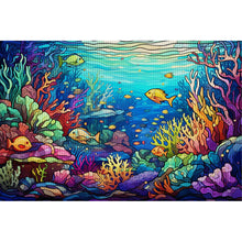 Load image into Gallery viewer, Glass Painting-Underwater World - 60*40CM 11CT Stamped Cross Stitch
