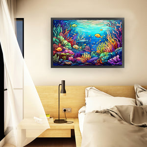 Glass Painting-Underwater World - 60*40CM 11CT Stamped Cross Stitch